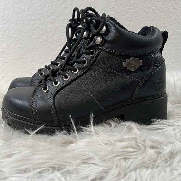 HARLEY DAVIDSON WOMEN'S TYLER MOTORCYCLE BOOTS ROUND TOE LEATHER - Picture 8 of 16